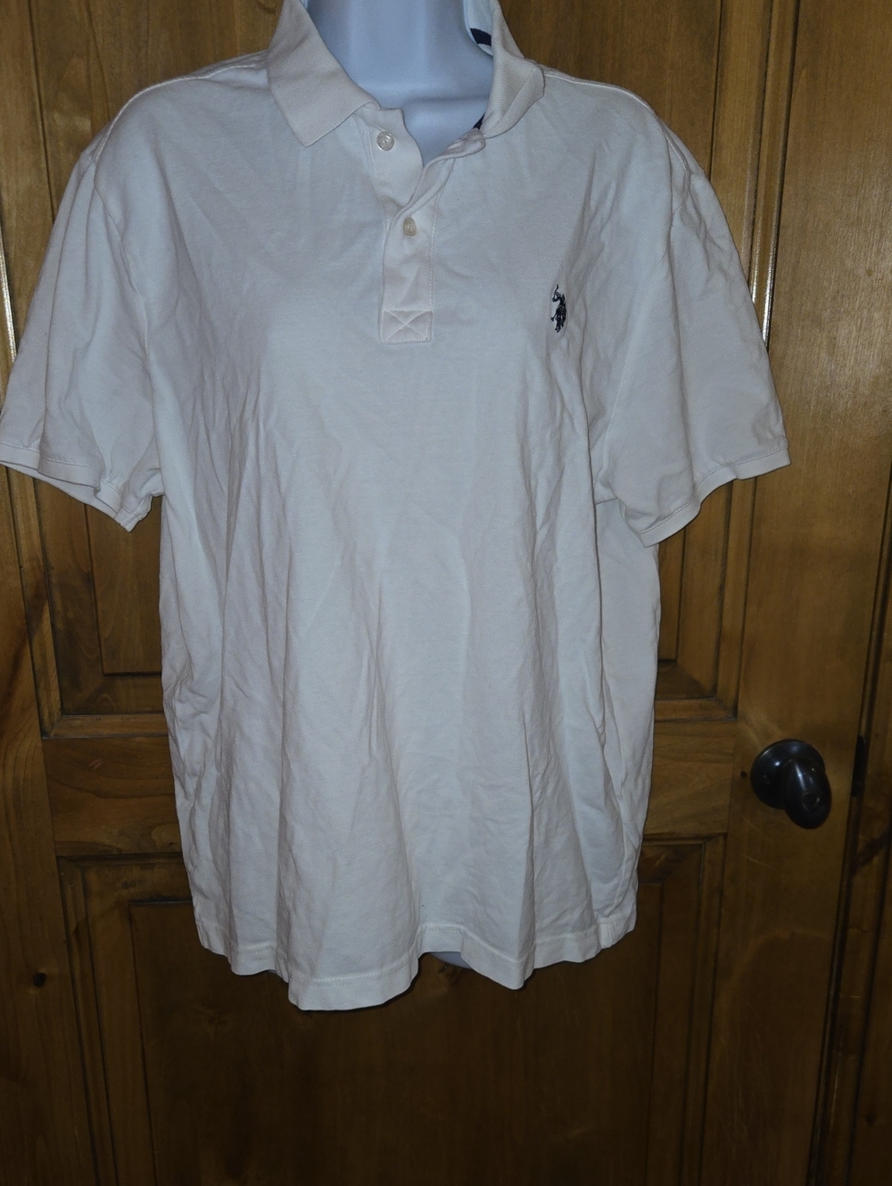 U.S. Polo Assn. Off-White Men's Polo with Embroidered Pony